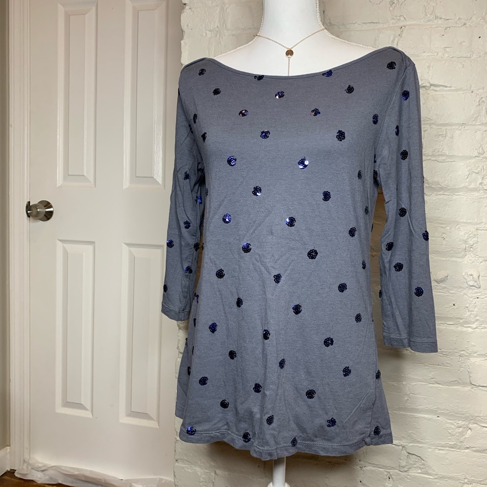 Old Navy Sequined 3/4 Sleeves Blouse M
